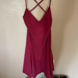 Suede red dress
